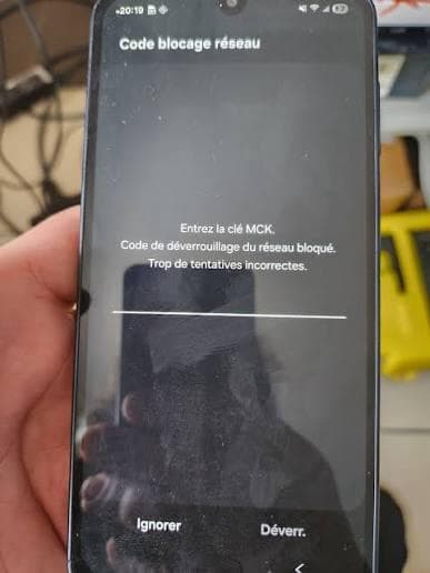 Intervention déblocage téléphone